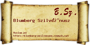Blumberg Szilvánusz névjegykártya